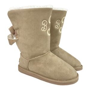 Marley Lilly BTA Sherpa Tie Booties Sz 7